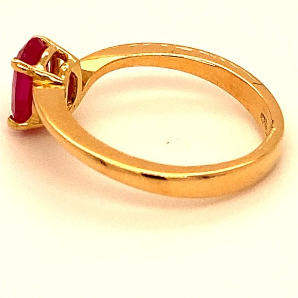 Jegdalek Ruby 1.24ct Solid 18K Yellow Gold Ring - Picture 6 of 7